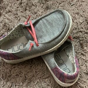 Hey Dude Moccasins Gray and Pink Casual Comfort